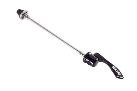 Skewer for your rear wheel, black, 135mm spacing for a secure fit