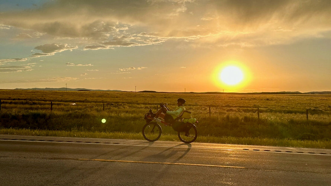 Bicycle touring sunset