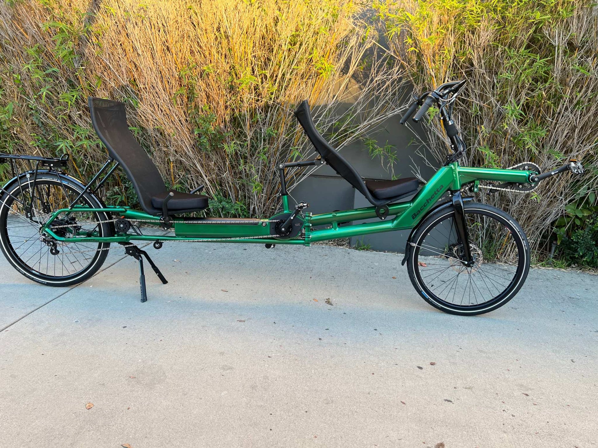 electric assist tandem bicycle Bacchetta Pronto Duetto Recumbent Tandem