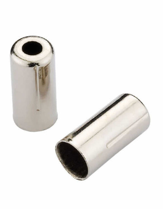 Jagwire 5mm Open Pre-Crimped End Caps, Chome Plated